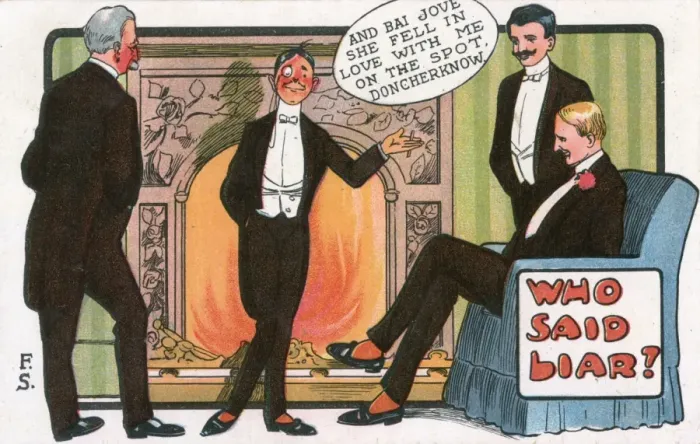 Framed Print : Who said Liar? Confident young chap tells a likely fib Framed Print : Who said Liar? Confident young chap tells a likely fib