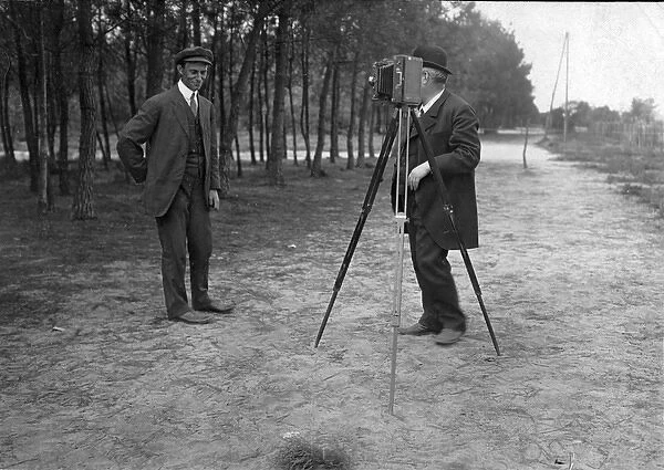 Wilbur Wright having his photograph taken