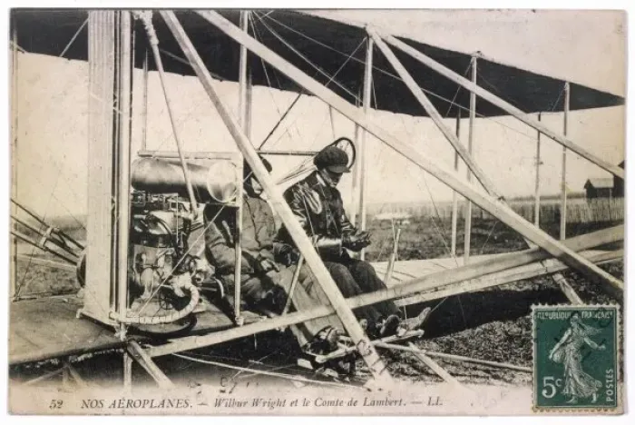 Framed Print : Wilbur Wright & Plane Framed Print : Wilbur Wright & Plane