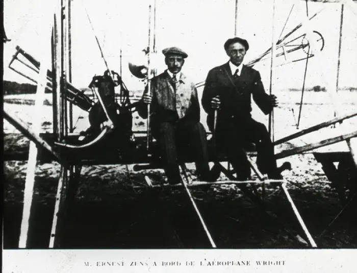 Framed Print : Wilbur Wright, right, with Ernest Zens Framed Print : Wilbur Wright, right, with Ernest Zens