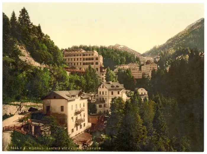 Framed Print : Wildbad Gastein (i. e. Bad Gastein) and Kaiser Promenade, Sa Framed Print : Wildbad Gastein (i. e. Bad Gastein) and Kaiser Promenade, Sa