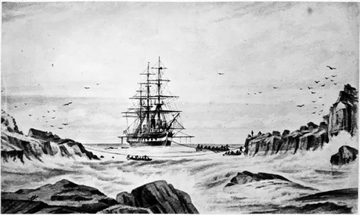 Framed Print : Wilds drawing of H. M.s Challenger Framed Print : Wilds drawing of H. M.s Challenger