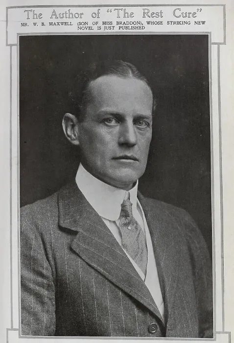 Framed Print : William Babington Maxwell (1866-1938) novelist and playwright, studio portrait in pinstripe jacket and tie. Captioned, The Author of The Rest Cure': Mr W B Maxwell (Son of Miss Braddon) Framed Print : William Babington Maxwell (1866-1938) novelist and playwright, studio portrait in pinstripe jacket and tie. Captioned, The Author of The Rest Cure': Mr W B Maxwell (Son of Miss Braddon)
