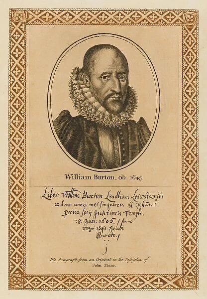 William Burton. WILLIAM BURTON lawyer and antiquarian with his autograph