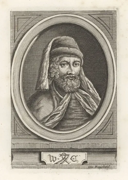 Framed Print : William Caxton, English printer, with his printer's mark Framed Print : William Caxton, English printer, with his printer's mark