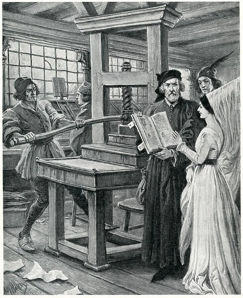 William Caxton and his printing press