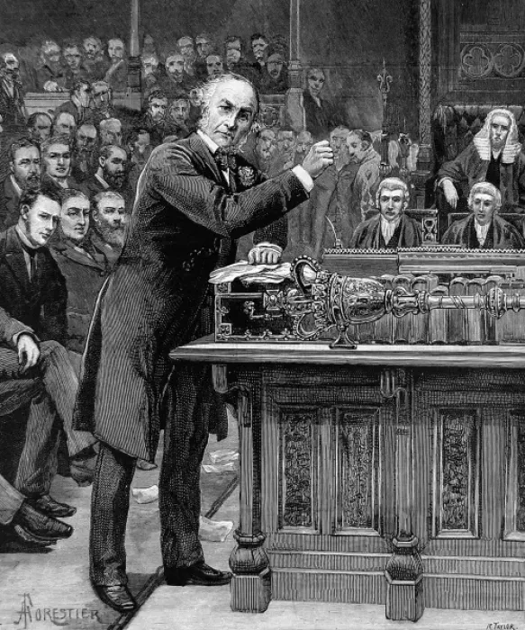 Framed Print : William Ewart Gladstone in the House of Commons, 1886 Framed Print : William Ewart Gladstone in the House of Commons, 1886