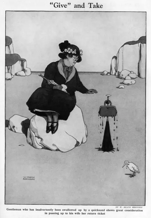 Framed Print : Give and Take by William Heath Robinson Framed Print : Give and Take by William Heath Robinson