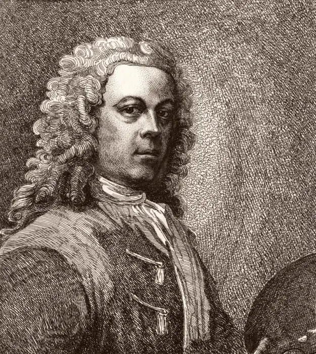 Framed Print : William Hogarth, artist, with wig and palette Framed Print : William Hogarth, artist, with wig and palette