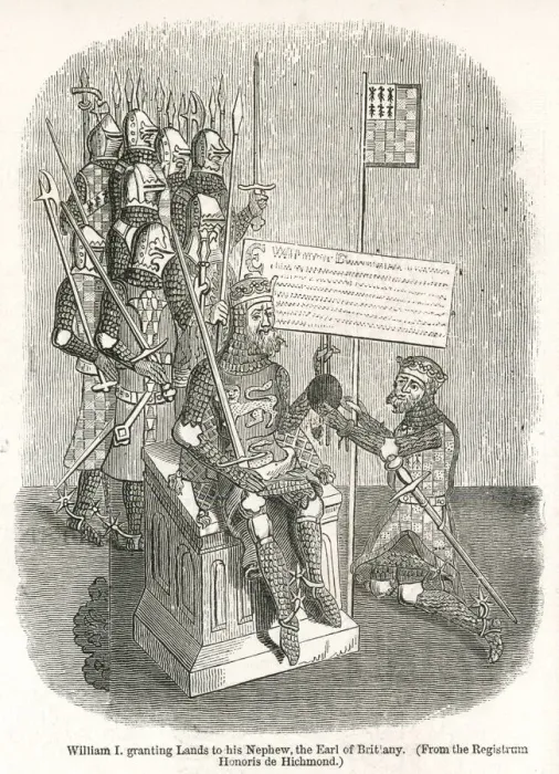 Framed Print : William I granting land to Earl of Brittany Framed Print : William I granting land to Earl of Brittany