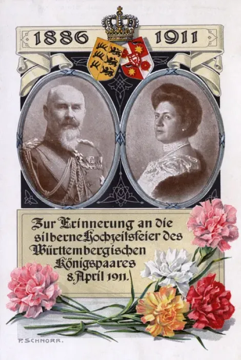 Framed Print : William II 4th King of Wurttemberg Silver wedding card Framed Print : William II 4th King of Wurttemberg Silver wedding card