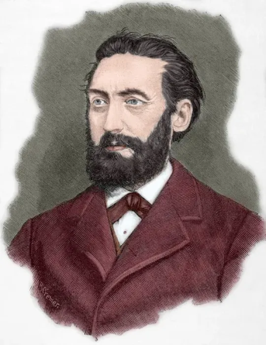 Framed Print : William of Kardorff (1828-1907). Engraving. Colored Framed Print : William of Kardorff (1828-1907). Engraving. Colored