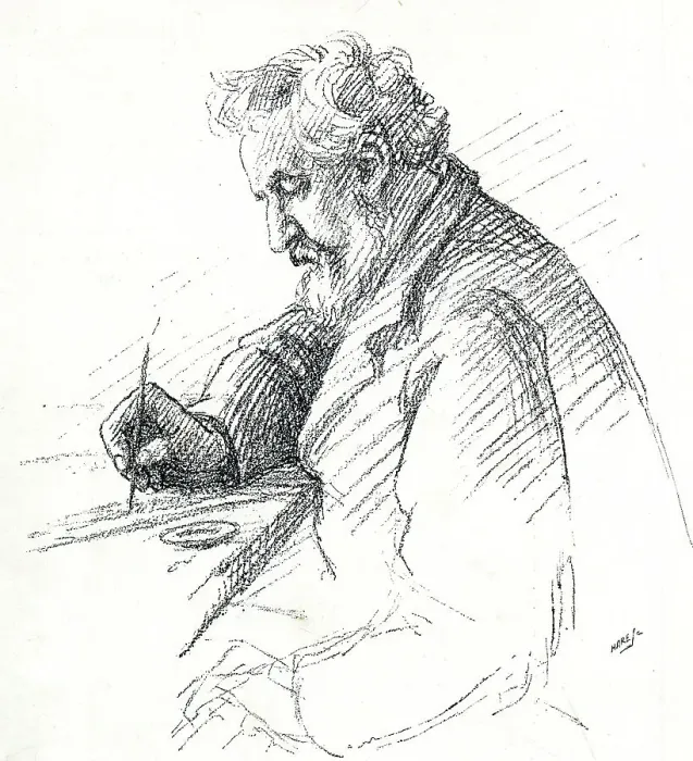 Framed Print : William Morris painting a design Framed Print : William Morris painting a design