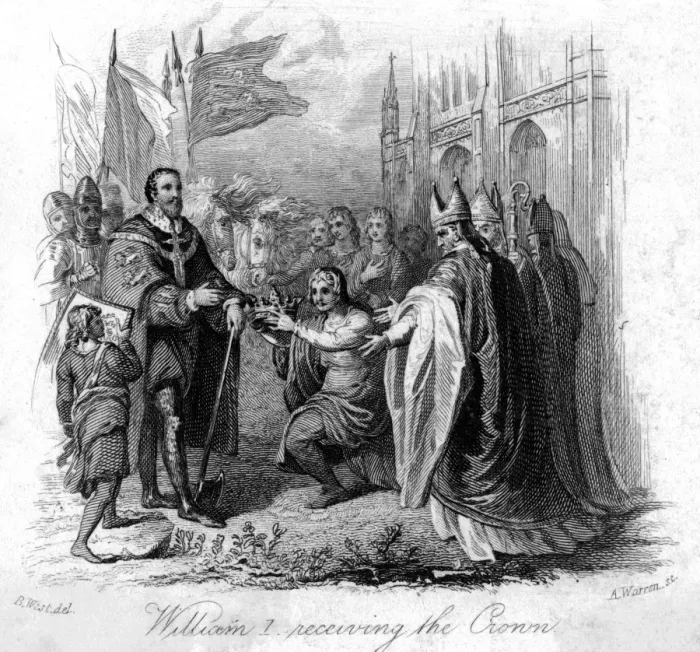 Framed Print : William of Normandy receives the English crown Framed Print : William of Normandy receives the English crown