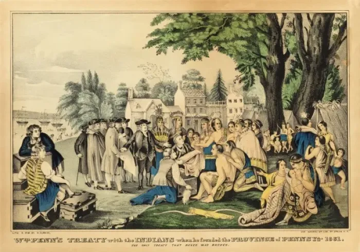 Framed Print : William Penn - Treaty with the Indians 1661 Framed Print : William Penn - Treaty with the Indians 1661