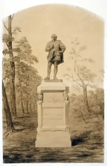 Framed Print : William Shakespeare monument, Central Park, New York City. R Framed Print : William Shakespeare monument, Central Park, New York City. R