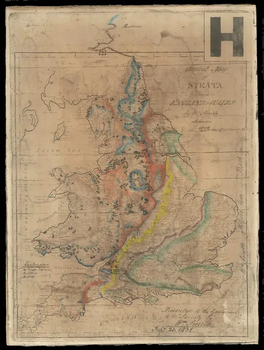 Framed Print : William Smith's General Map of Strata Framed Print : William Smith's General Map of Strata