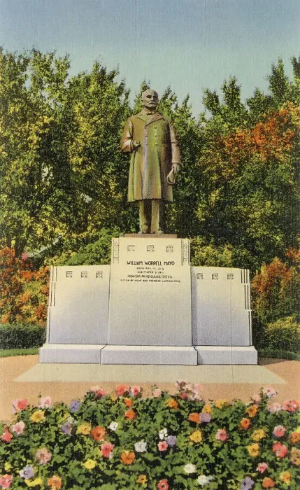 Framed Print : William Worrell Mayo statue, Mayo Park, Rochester, Minnesota, USA Date: 1934 Framed Print : William Worrell Mayo statue, Mayo Park, Rochester, Minnesota, USA Date: 1934