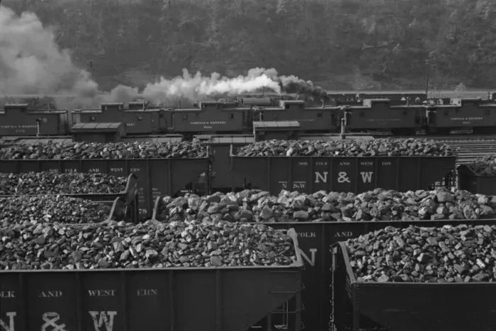 Framed Print : Williamson, West Virginia. A railroad yard with cars loaded Framed Print : Williamson, West Virginia. A railroad yard with cars loaded