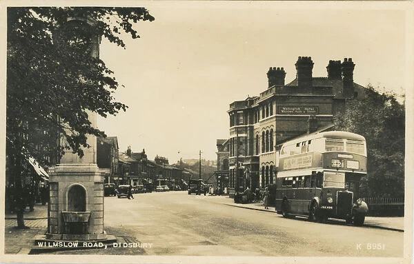 Wilmslow Road, Didsbury, Manchester, Lancashire, England. Date: 1950s