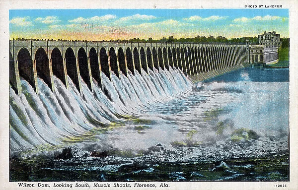 Wilson Dam looking south - Muscle Shoal, Florence, Alabama