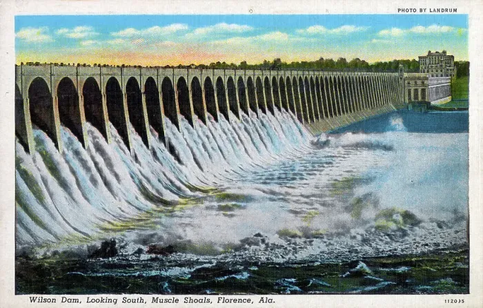 Framed Print : Wilson Dam looking south - Muscle Shoal, Florence, Alabama Framed Print : Wilson Dam looking south - Muscle Shoal, Florence, Alabama