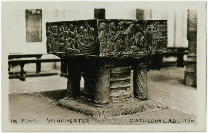 Framed Print : Winchester Cathedral Font - Winchester, Hampshire Framed Print : Winchester Cathedral Font - Winchester, Hampshire