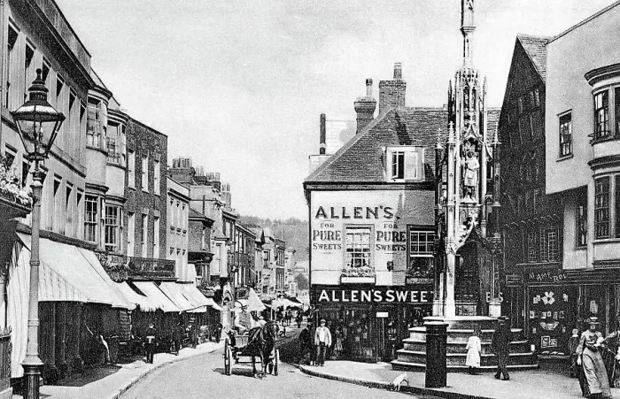 Framed Print : Winchester High Street early 1900s Framed Print : Winchester High Street early 1900s