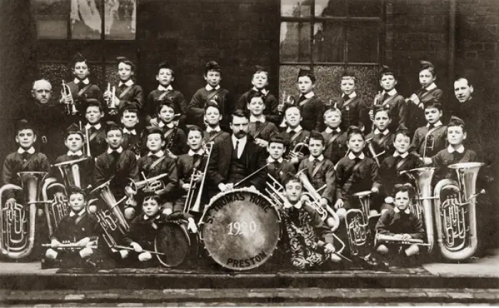 Framed Print : Wind Band at St Thomass Home, Preston, Lancashire Framed Print : Wind Band at St Thomass Home, Preston, Lancashire