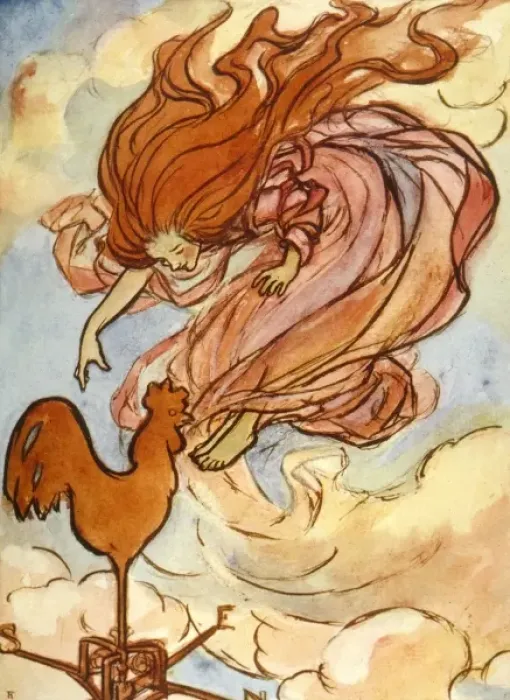Framed Print : A Wind Elf and a weathercock Framed Print : A Wind Elf and a weathercock
