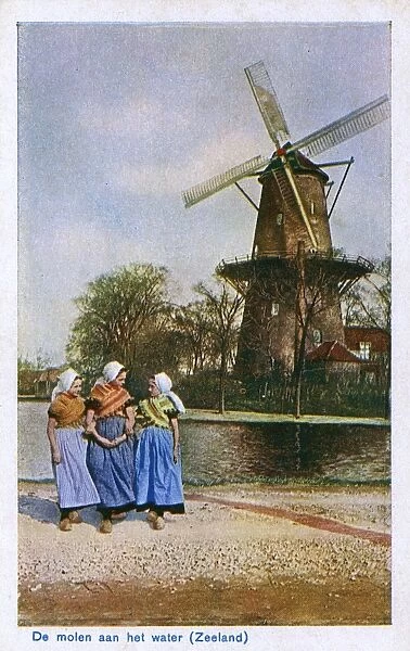 Windmill with platform, Zeeland, Netherlands