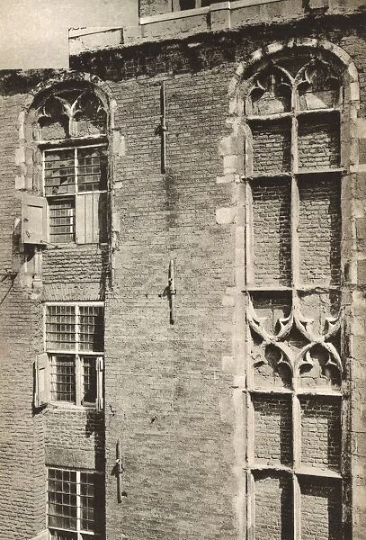 Windows of an ancient hall, Furnes (Veurne), Belgium