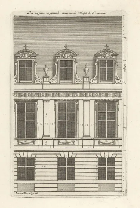 Framed Print : The windows with measures in toises of the Hotel de Liancourt, P Framed Print : The windows with measures in toises of the Hotel de Liancourt, P