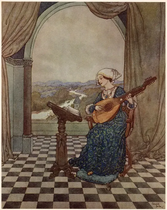 Framed Print : The Wind's Tale - Edmund Dulac Framed Print : The Wind's Tale - Edmund Dulac