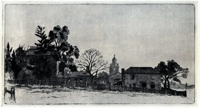 Framed Print : Windsor. An etching of Windsor, a historic town in the northwest of Sydney, Australia, St Framed Print : Windsor. An etching of Windsor, a historic town in the northwest of Sydney, Australia, St