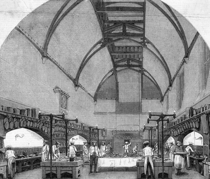 Framed Print : Windsor Castle kitchen 1850 Framed Print : Windsor Castle kitchen 1850