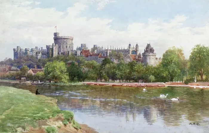 Framed Print : Windsor Castle from the River Thames, Berkshire Framed Print : Windsor Castle from the River Thames, Berkshire
