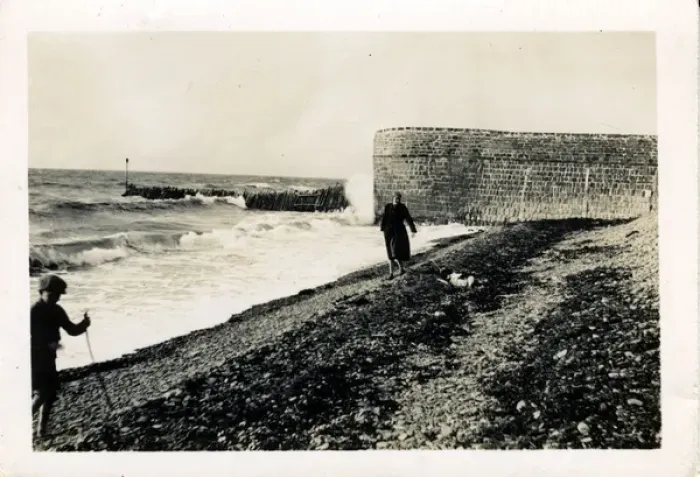 Framed Print : Windy Beach, Thought to be at Aberaeron, Cardiganshire Framed Print : Windy Beach, Thought to be at Aberaeron, Cardiganshire