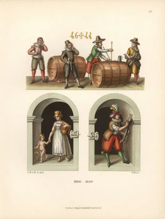 Framed Print : Wine quality tasters, 17th century, and scenes Framed Print : Wine quality tasters, 17th century, and scenes