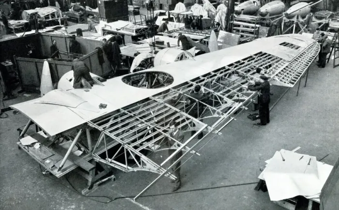Framed Print : Wing under construction for Empire Flying Boat Aircraft Framed Print : Wing under construction for Empire Flying Boat Aircraft