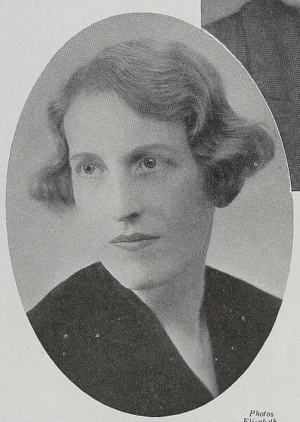 Winifred Holtby, author, studio portrait. Captioned, Winifred Holtby; A director of 'Time and Tide' whose new book, 'Mandoa, Mandoa, ' has been well reviewed'. From an article, A Mixed Bag, by Ericus
