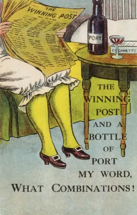 Framed Print : The Winning Post and a Bottle of Port Framed Print : The Winning Post and a Bottle of Port