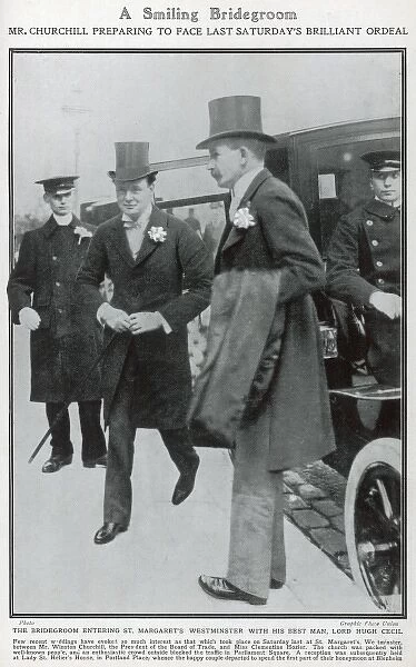 Winston Churchill arriving for his wedding