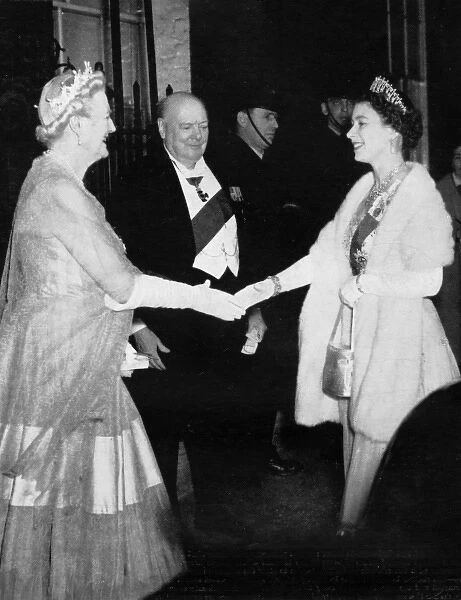 Winston Churchill entertains the Queen