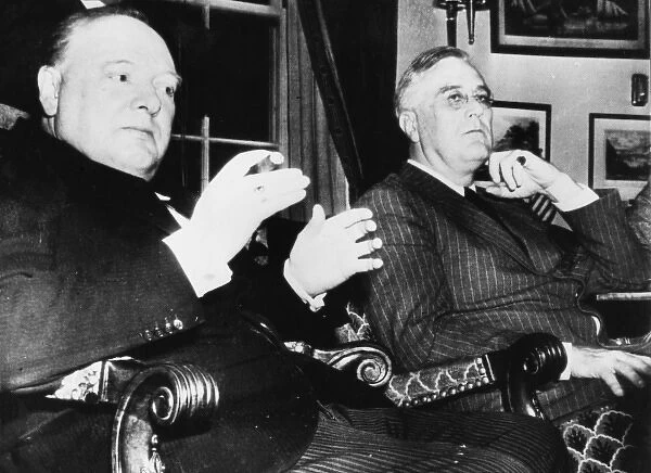Winston Churchill and Franklin D. Roosevelt at the White Hou