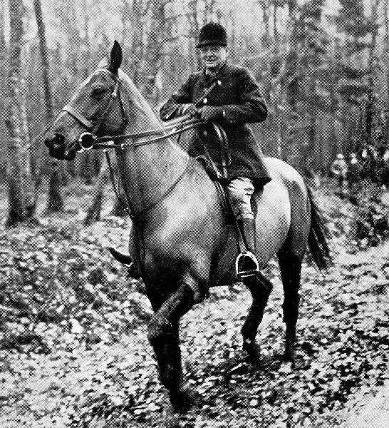 Winston Churchill Hunting Boar, France, 1927