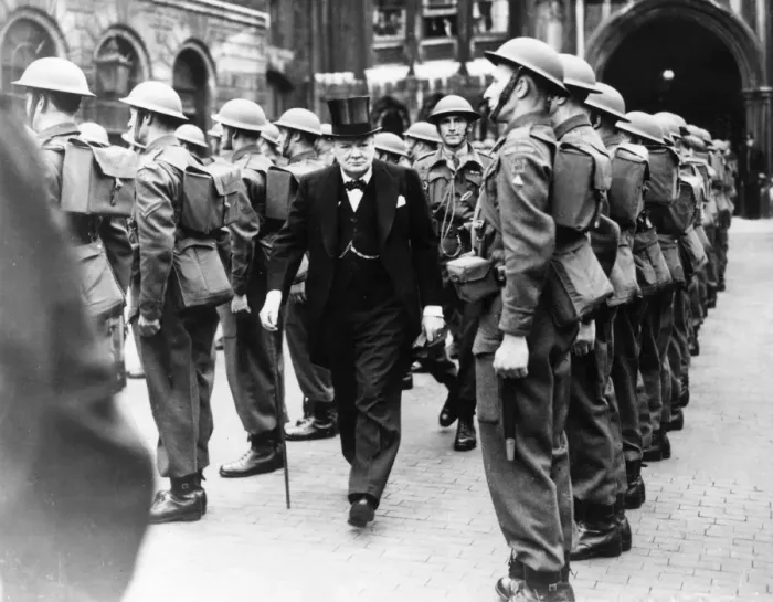 Framed Print : Winston Churchill inspecting guard of honour, 1943 Framed Print : Winston Churchill inspecting guard of honour, 1943