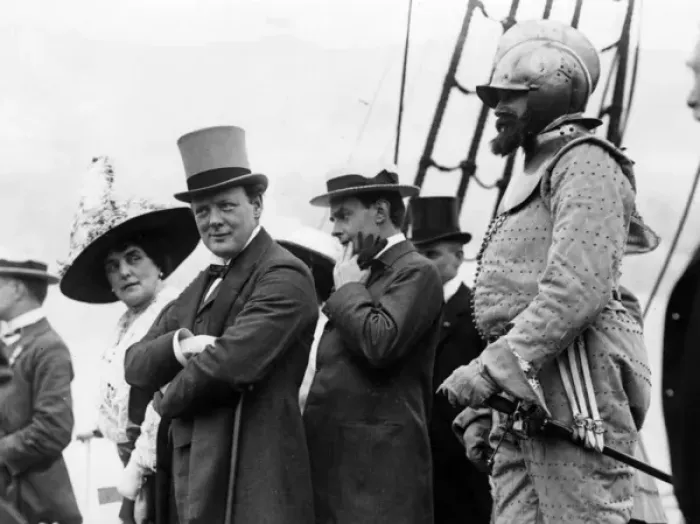 Framed Print : Winston Churchill on Revenge, Earls Court, 1912 Framed Print : Winston Churchill on Revenge, Earls Court, 1912