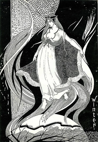Winter, Art Nouveau print by Bertram Mackennal