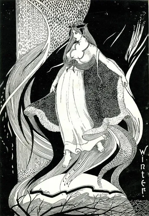 Framed Print : Winter, Art Nouveau print by Bertram Mackennal Framed Print : Winter, Art Nouveau print by Bertram Mackennal